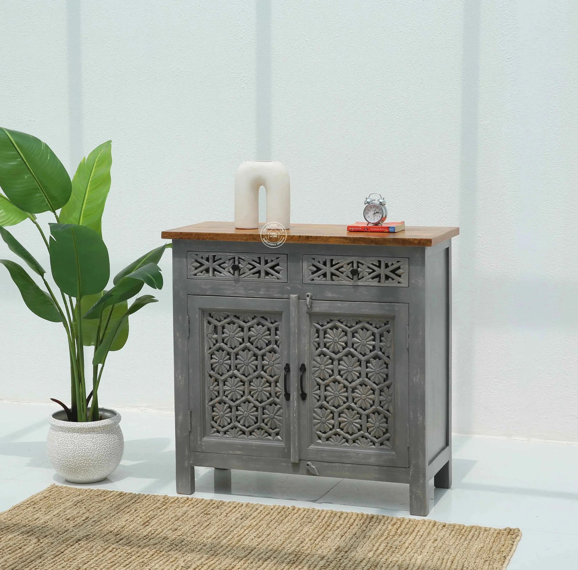 Ashara Wooden 2 Door 2 Drawer Sideboard – Solid Mango Wood | Opelhome UAE