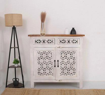 Ashara Wooden 2 Door 2 Drawer Sideboard – Solid Mango Wood | Opelhome UAE