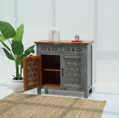 Ashara Wooden 2 Door 2 Drawer Sideboard – Solid Mango Wood | Opelhome UAE