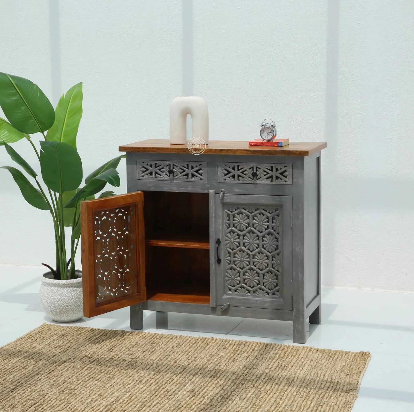 Ashara Wooden 2 Door 2 Drawer Sideboard – Solid Mango Wood | Opelhome UAE