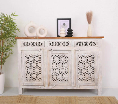 Ashara Wooden 3 Door 3 Drawer Sideboard (Multiple Color Options) | Opelhome UAE