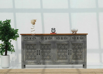 Ashara Wooden 4 Door 4 Drawer Sideboard (Multiple Colors Options) | Opelhome UAE