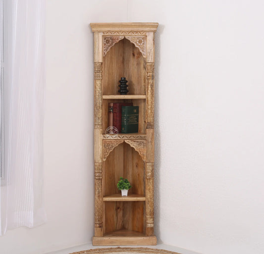 Aspa Shelf Unit – Solid Mango Wood, Natural finish | Opelhome UAE - Opelhome