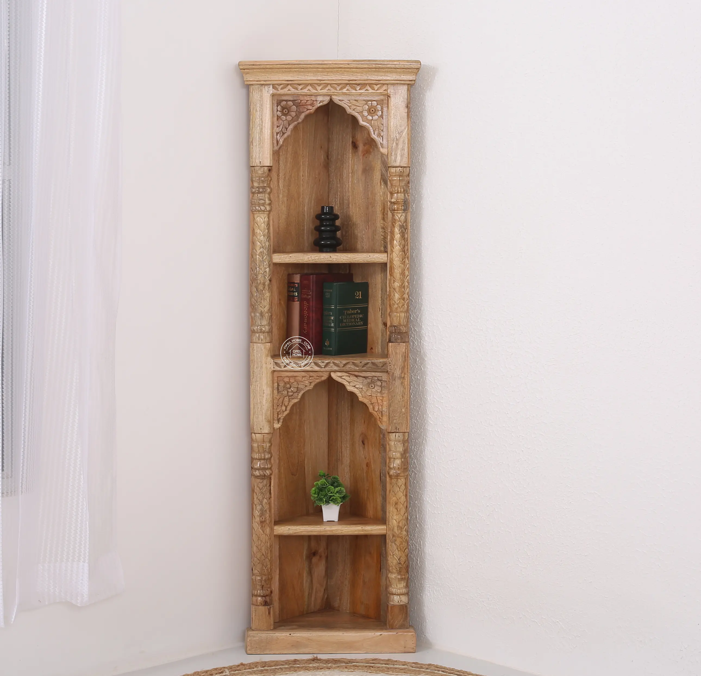 Aspa Shelf Unit – Solid Mango Wood, Natural finish | Opelhome UAE - Opelhome