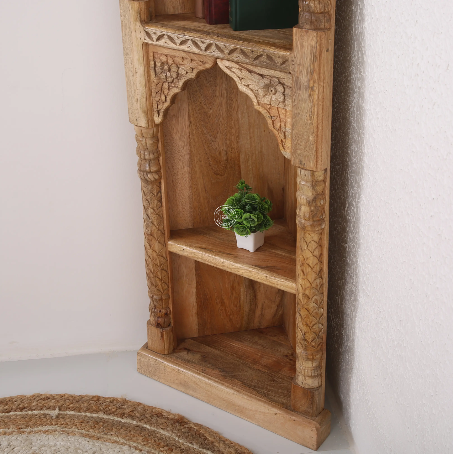 Aspa Shelf Unit – Solid Mango Wood, Natural finish | Opelhome UAE - Opelhome