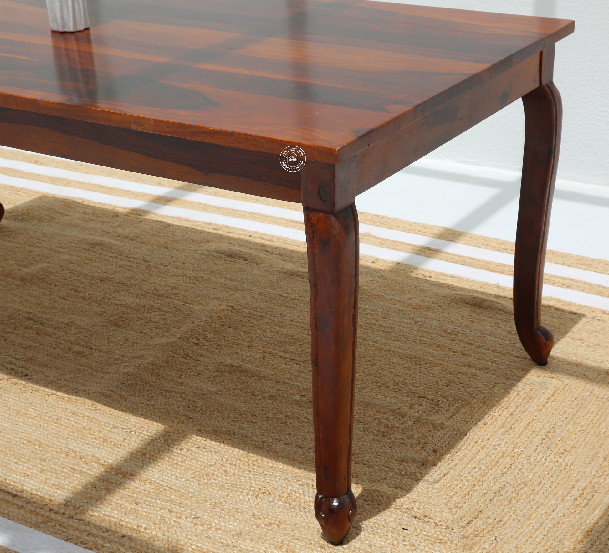 Aurora Wooden 6 Seater Dining Table – (Only Table), Honey finish | Opelhome UAE - Opelhome