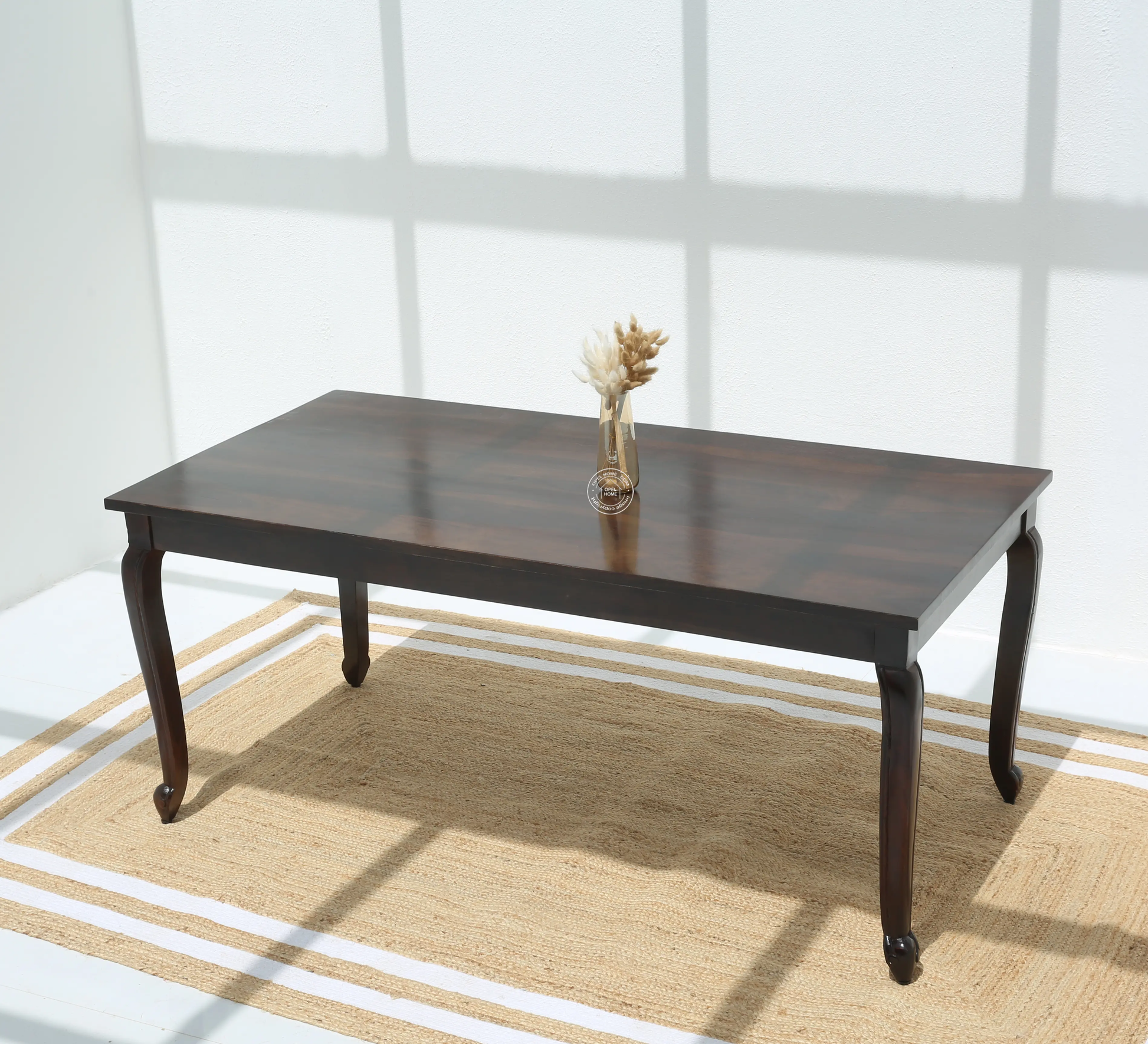 Aurora Wooden 6 Seater Dining Table – (Only Table), Walnut finish | Opelhome UAE - Opelhome
