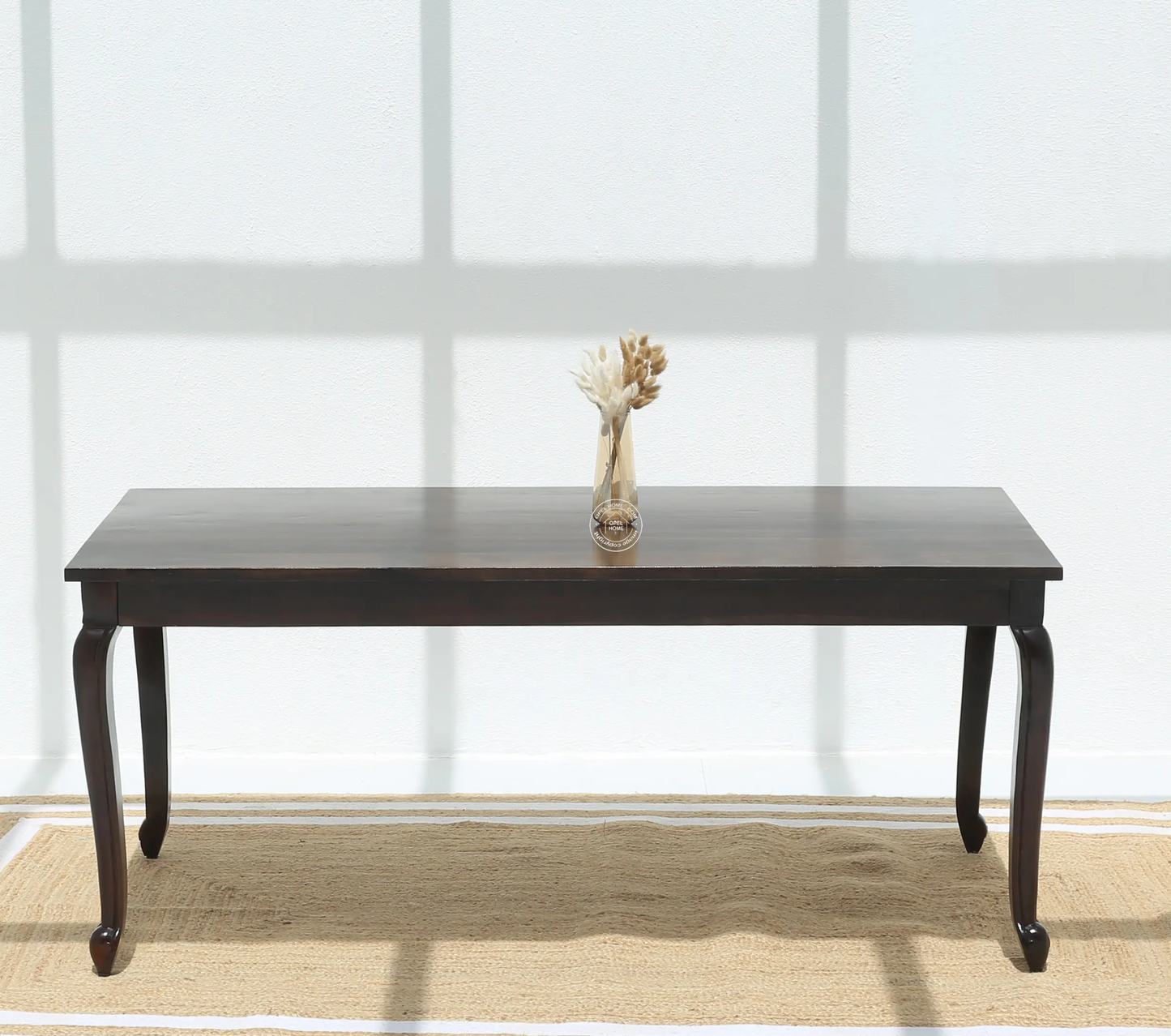 Aurora Wooden 6 Seater Dining Table – (Only Table), Walnut finish | Opelhome UAE - Opelhome