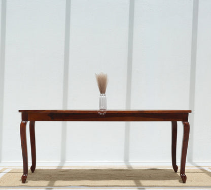 Aurora Wooden 6 Seater Dining Table – (Only Table), Honey finish | Opelhome UAE - Opelhome