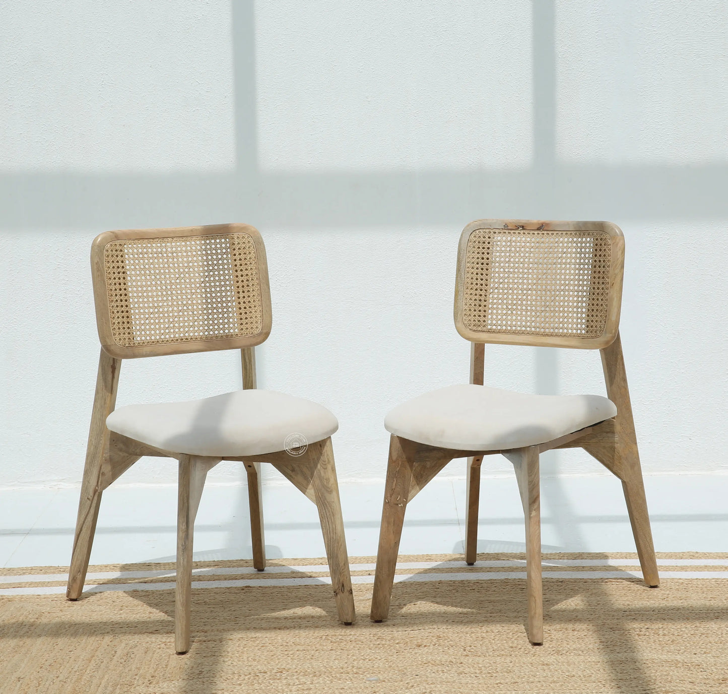 Avara Rattan Dining Chair – Only One Pcs, Solid Mango Wood, Natural Finish | Opelhome UAE Opel Home