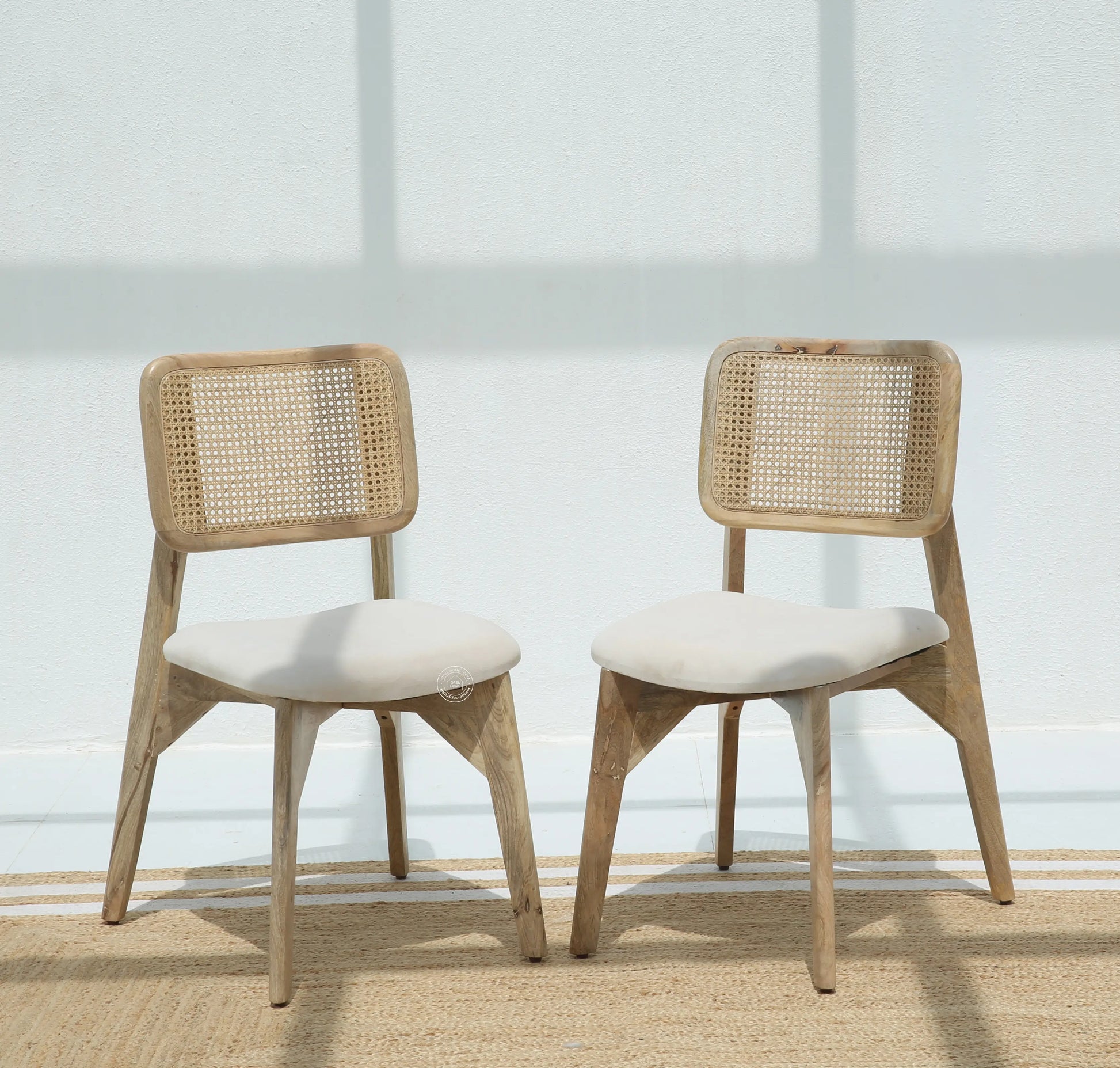 Avara Rattan Dining Chair – Only One Pcs, Solid Mango Wood, Natural Finish | Opelhome UAE Opel Home