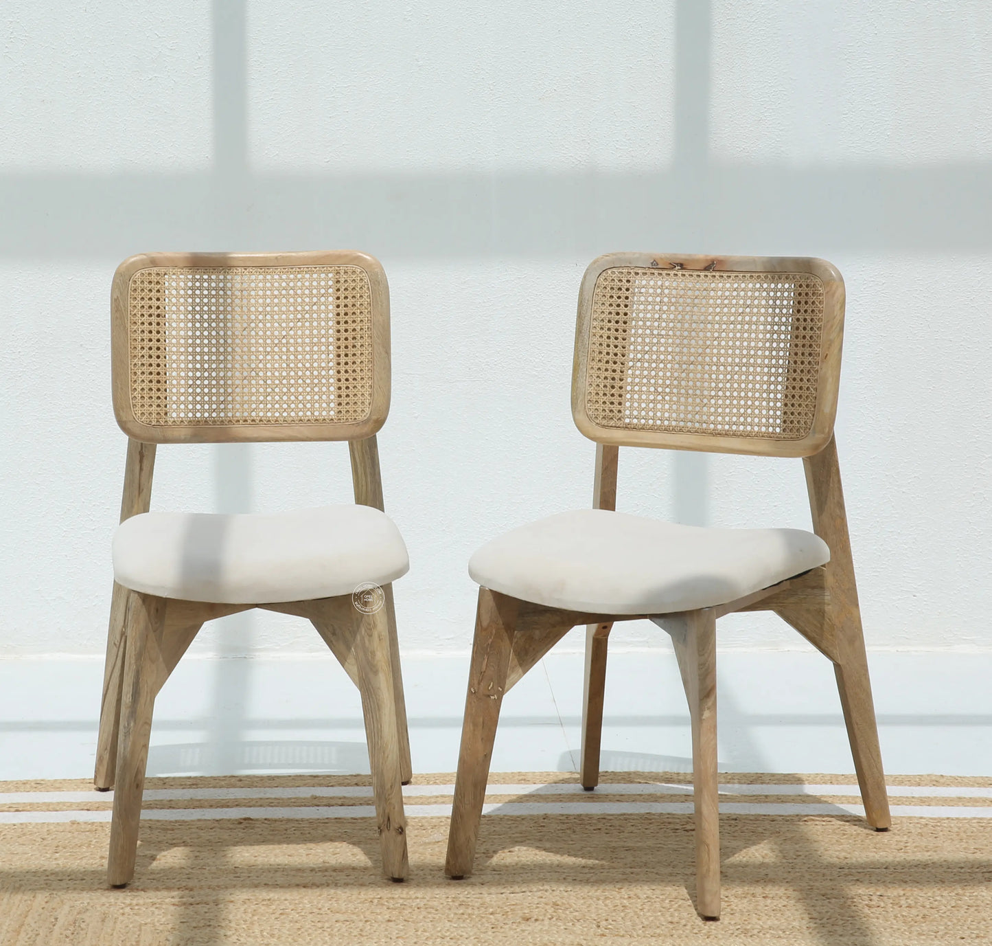 Avara Rattan Dining Chair – Only One Pcs, Solid Mango Wood, Natural Finish | Opelhome UAE Opel Home