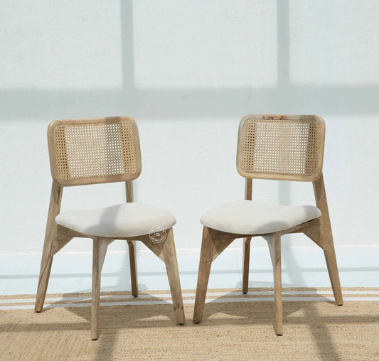 Avara Rattan Wooden Dining Chair – (Only one pcs) | Opelhome UAE