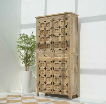Berry Wooden 4 Door 2 Drawer Closet – Solid Mango Wood | Multiple Color Options | Opelhome UAE