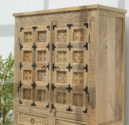 Berry Wooden 4 Door 2 Drawer Closet – Solid Mango Wood | Multiple Color Options | Opelhome UAE