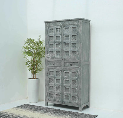 Berry Wooden 4 Door 2 Drawer Closet – Solid Mango Wood | Multiple Color Options | Opelhome UAE