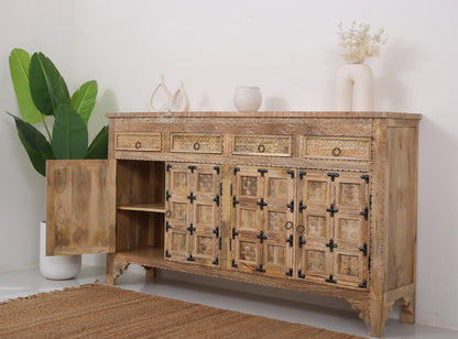 Berry Wooden 4 Door 4 Drawer Sideboard (Multiple Color Options) | Opelhome UAE