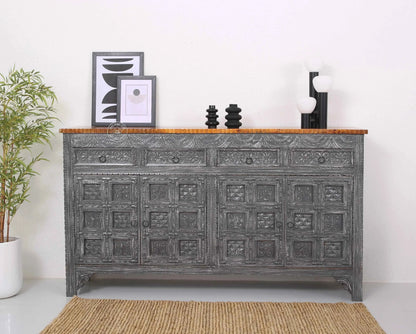Berry Wooden 4 Door 4 Drawer Sideboard (Multiple Color Options) | Opelhome UAE