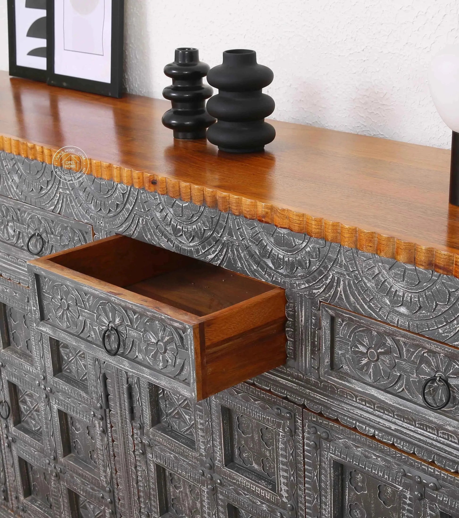 Berry Wooden 4 Door 4 Drawer Sideboard (Multiple Color Options) | Opelhome UAE