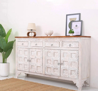 Berry Wooden 4 Door 4 Drawer Sideboard (Multiple Color Options) | Opelhome UAE