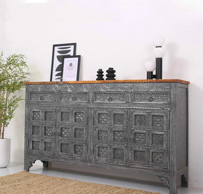Berry Wooden 4 Door 4 Drawer Sideboard (Multiple Color Options) | Opelhome UAE
