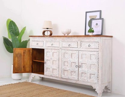Berry Wooden 4 Door 4 Drawer Sideboard (Multiple Color Options) | Opelhome UAE