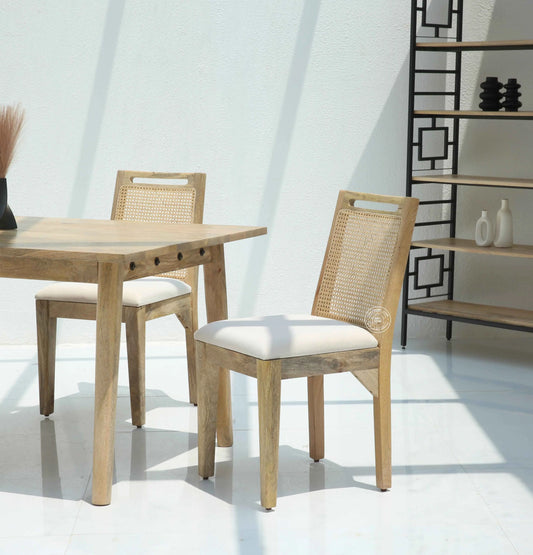 Bettles Rattan Wooden Dining Chair – (Only one pcs) | Opelhome UAE
