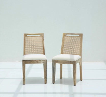 Bettles Rattan Wooden Dining Chair – (Only one pcs) | Opelhome UAE