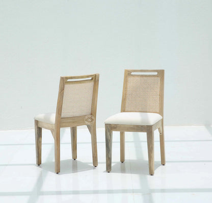 Bettles Rattan Wooden Dining Chair – (Only one pcs) | Opelhome UAE