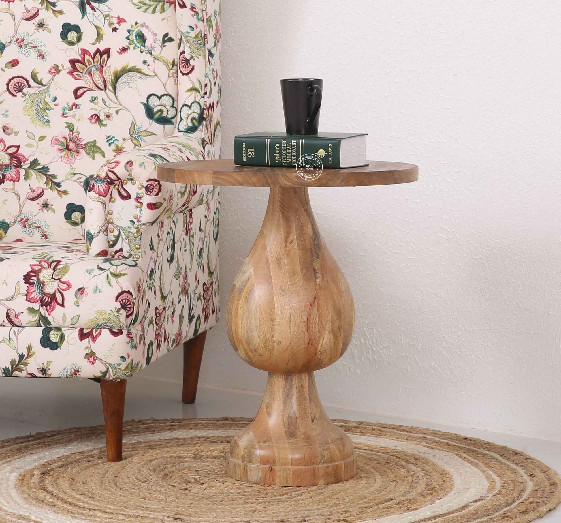 Bexton Wooden Side Table – Square, Solid Mango Wood, Natural Finish | Opelhome UAE