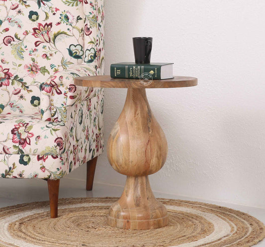 Bexton Wooden Side Table – Square, Solid Mango Wood, Natural Finish | Opelhome UAE