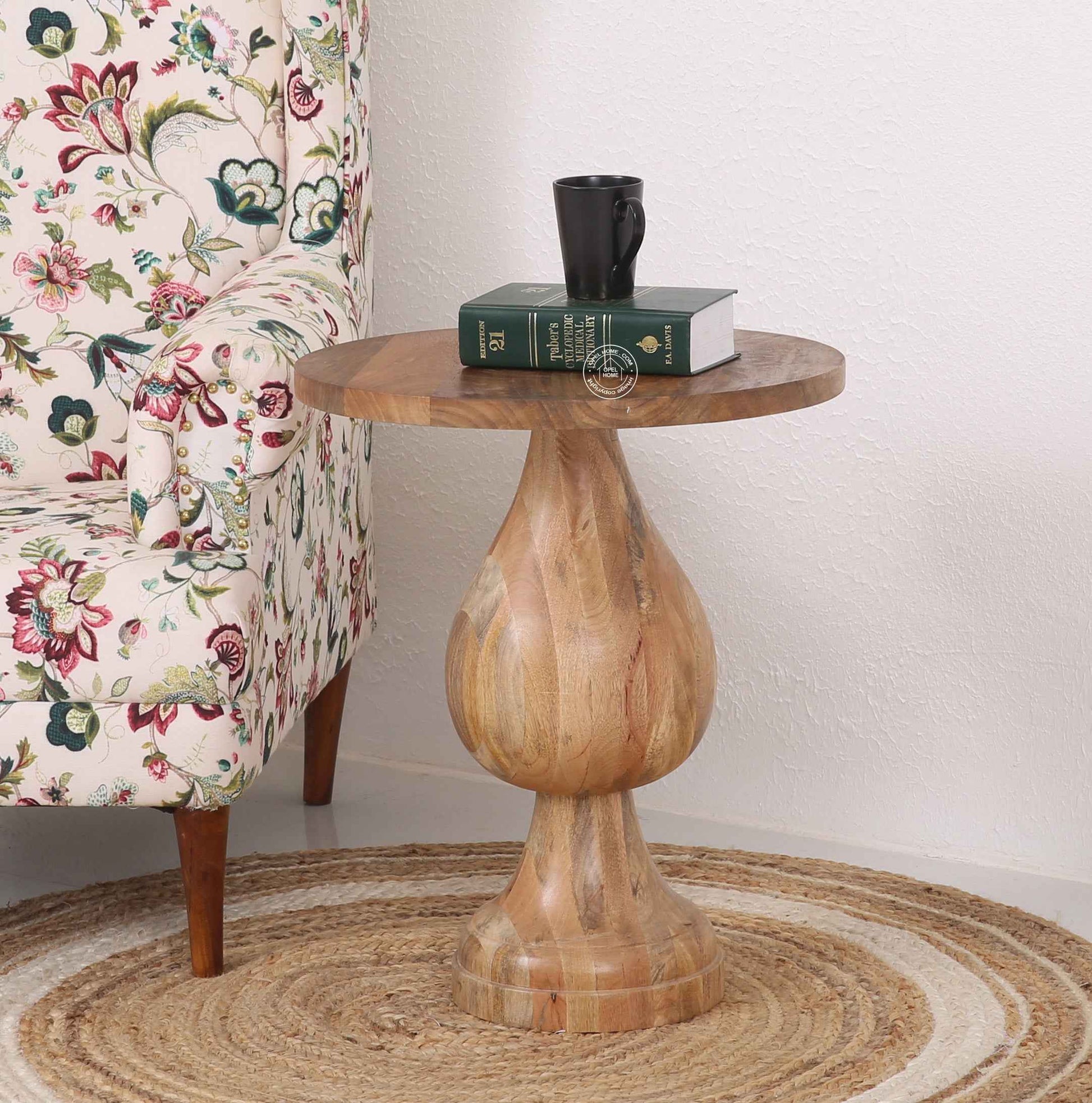 Bexton Wooden Side Table – Square, Solid Mango Wood, Natural Finish | Opelhome UAE