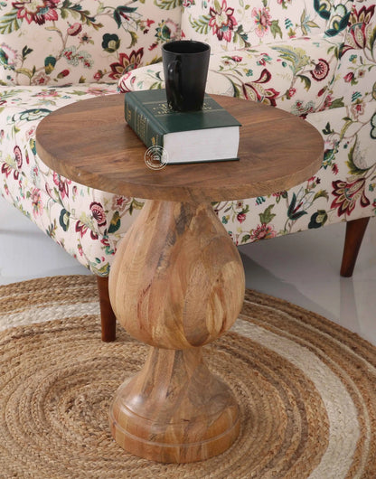 Bexton Wooden Side Table – Square, Solid Mango Wood, Natural Finish | Opelhome UAE