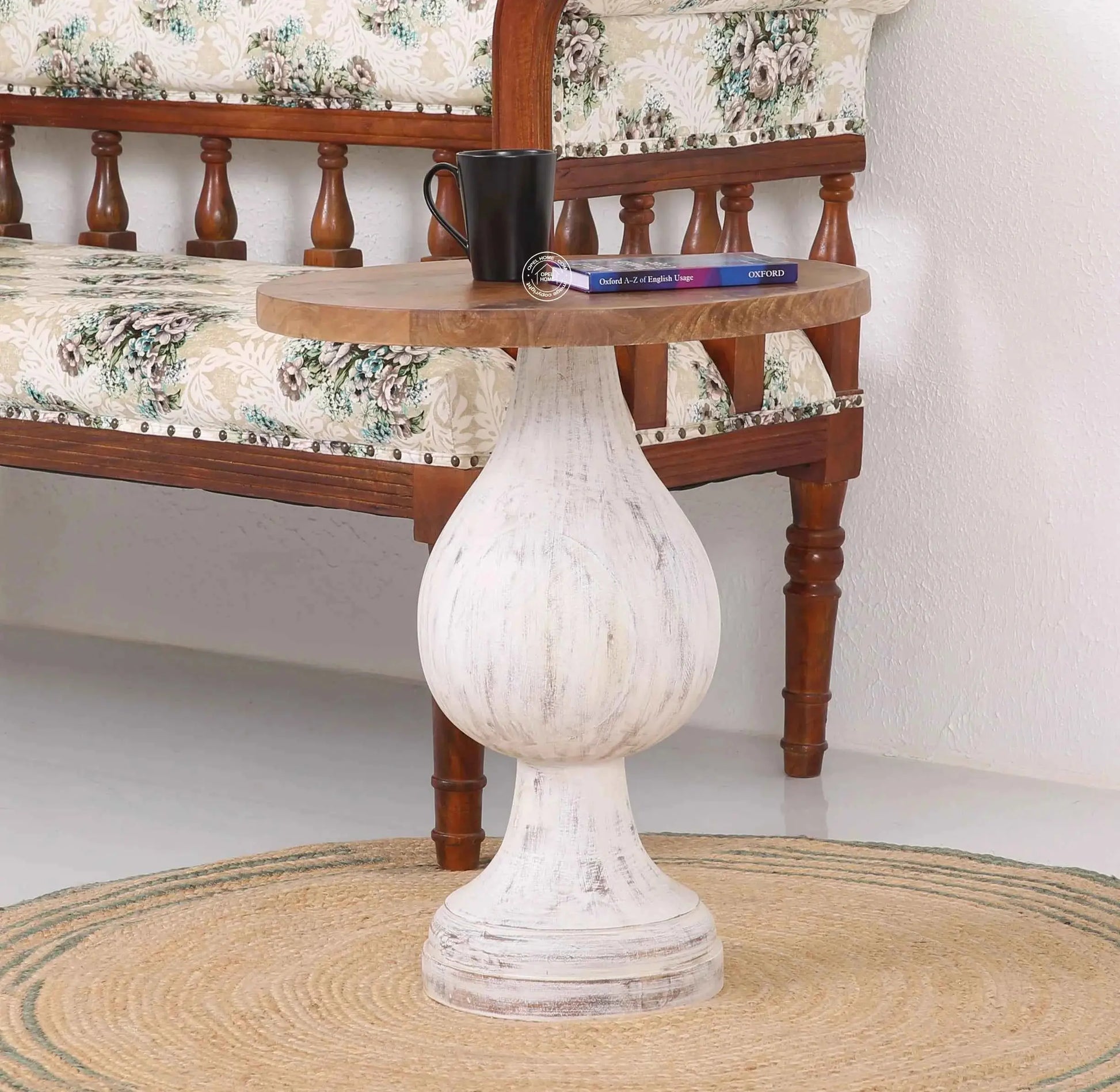 Bexton Wooden Side Table – Square, Solid Mango Wood, Natural Finish | Opelhome UAE