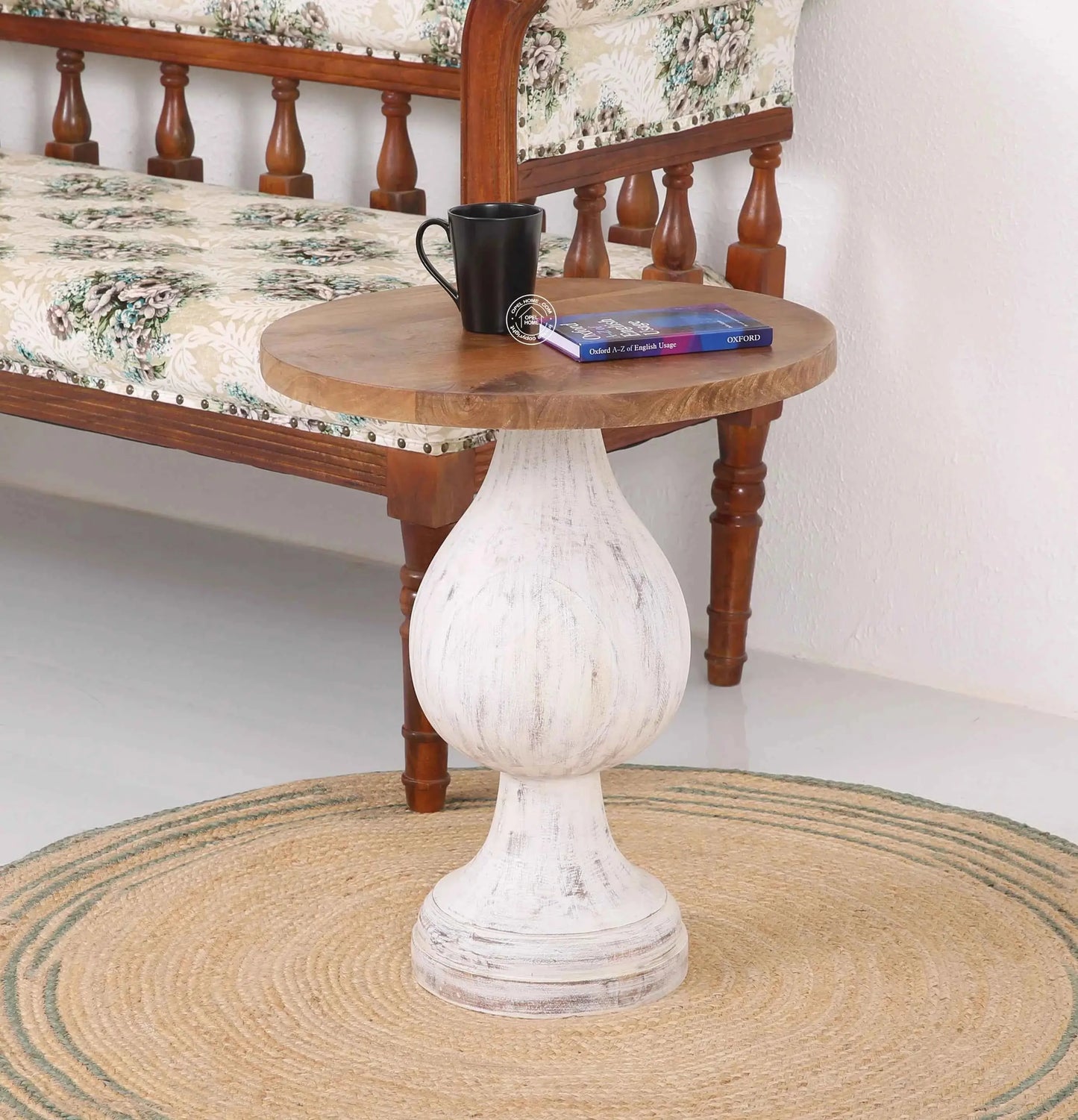 Bexton Wooden Side Table – Square, Solid Mango Wood, Natural Finish | Opelhome UAE
