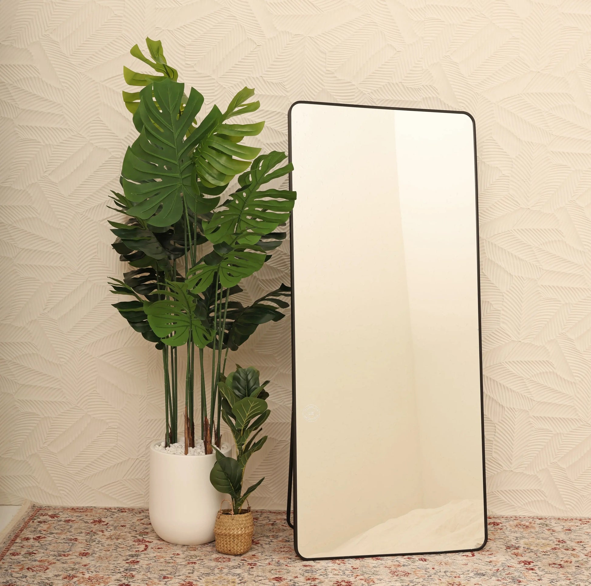 Black Frame Rectangular Wall Mirror with Stand – Aluminum Frame | Opelhome UAE Opel Home