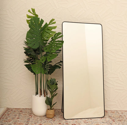 Black Frame Rectangular Wall Mirror with Stand – Aluminum Frame | Opelhome UAE Opel Home