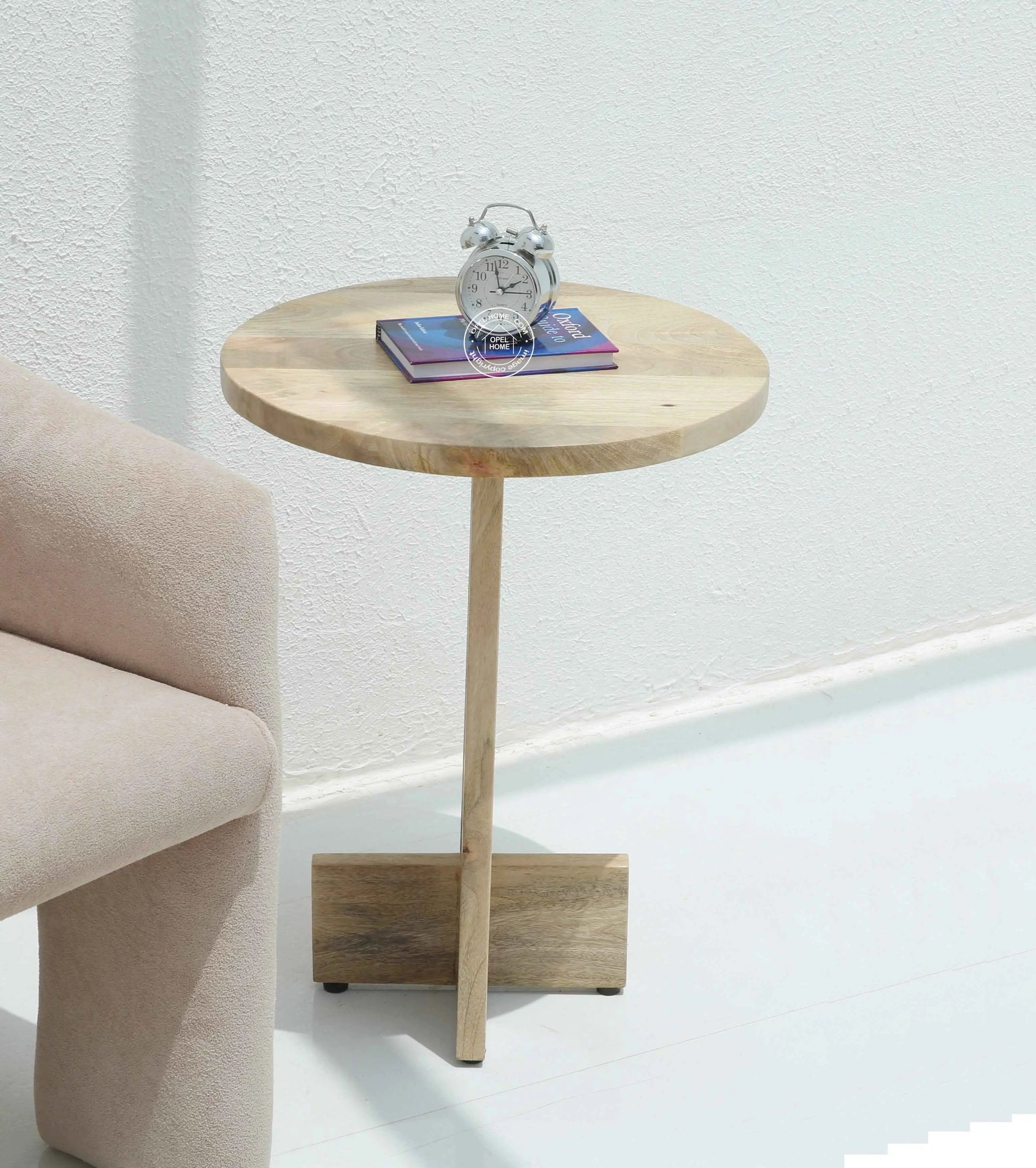 Boltz Wooden Side Table – Solid Mango Wood, Natural Finish, Square | Opelhome UAE