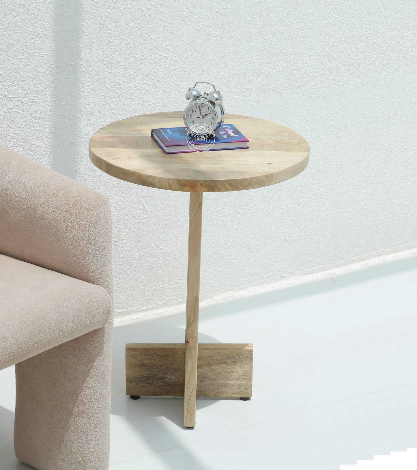 Boltz Wooden Side Table – Solid Mango Wood, Natural Finish, Square | Opelhome UAE