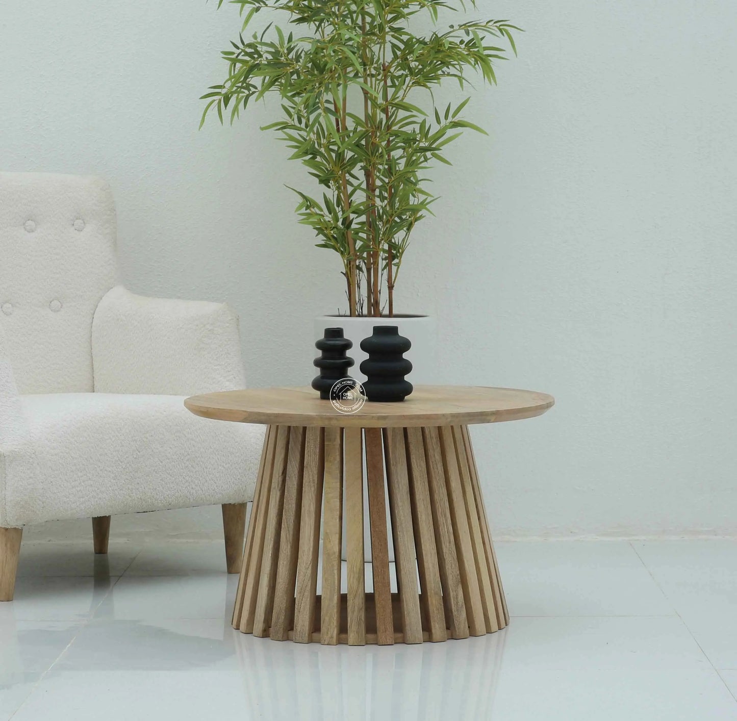 Brasher Wooden Coffee Table – Solid Mango Wood, Multiple Sizes | Opelhome UAE