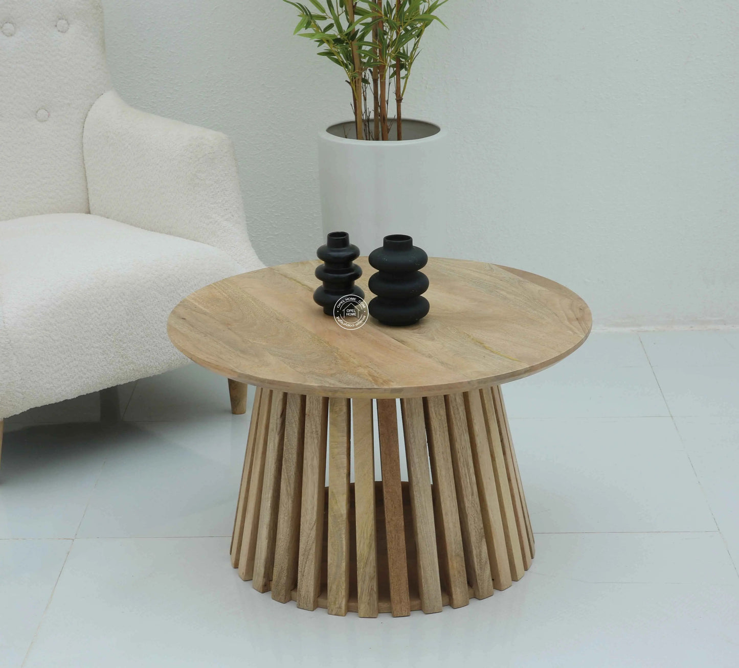 Brasher Wooden Coffee Table – Solid Mango Wood, Multiple Sizes | Opelhome UAE