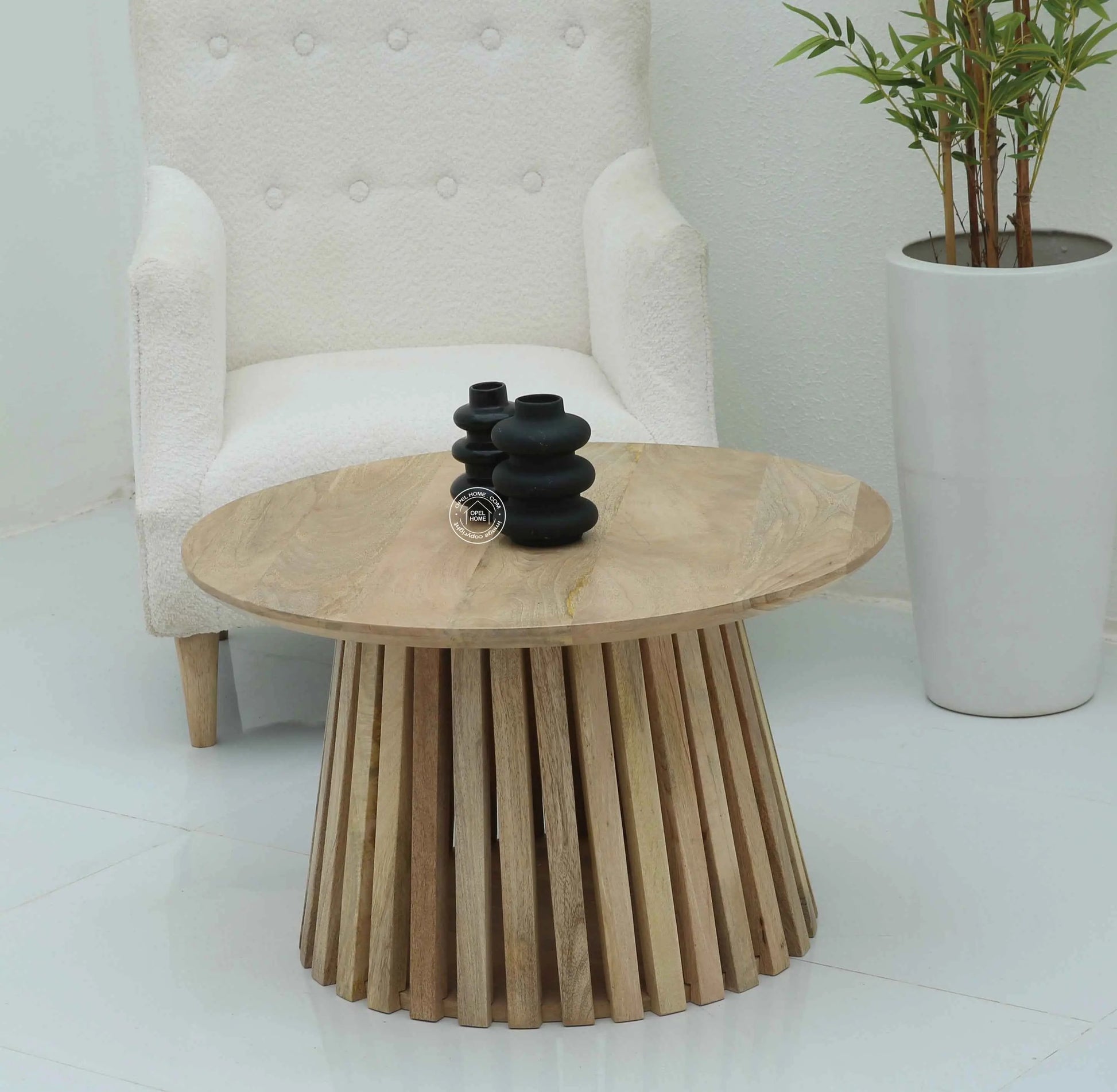 Brasher Wooden Coffee Table – Solid Mango Wood, Multiple Sizes | Opelhome UAE