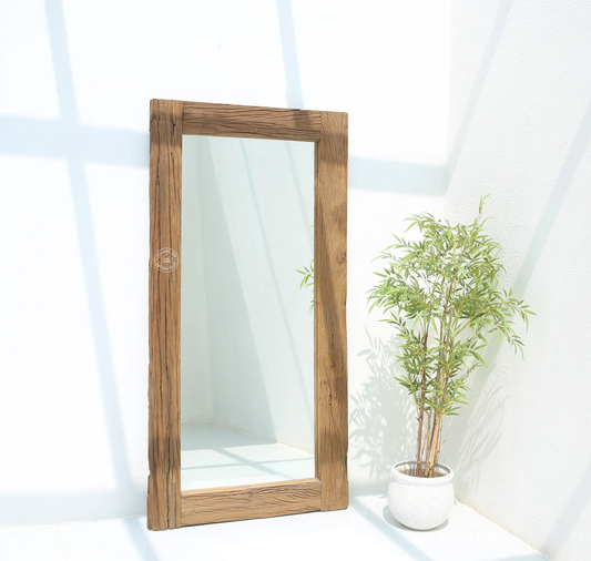 Brigett Railway Mirror Frame – Solid Railway Wood, Multiple Sizes | Opelhome UAE - Opelhome