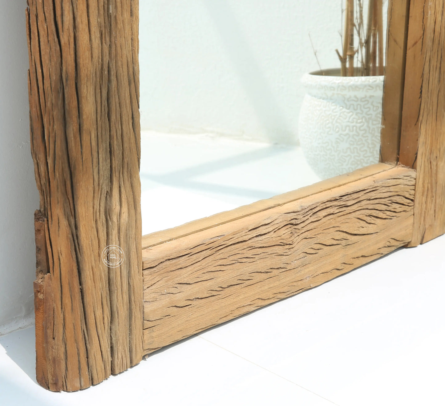 Brigett Railway Mirror Frame – Solid Railway Wood, Multiple Sizes | Opelhome UAE - Opelhome