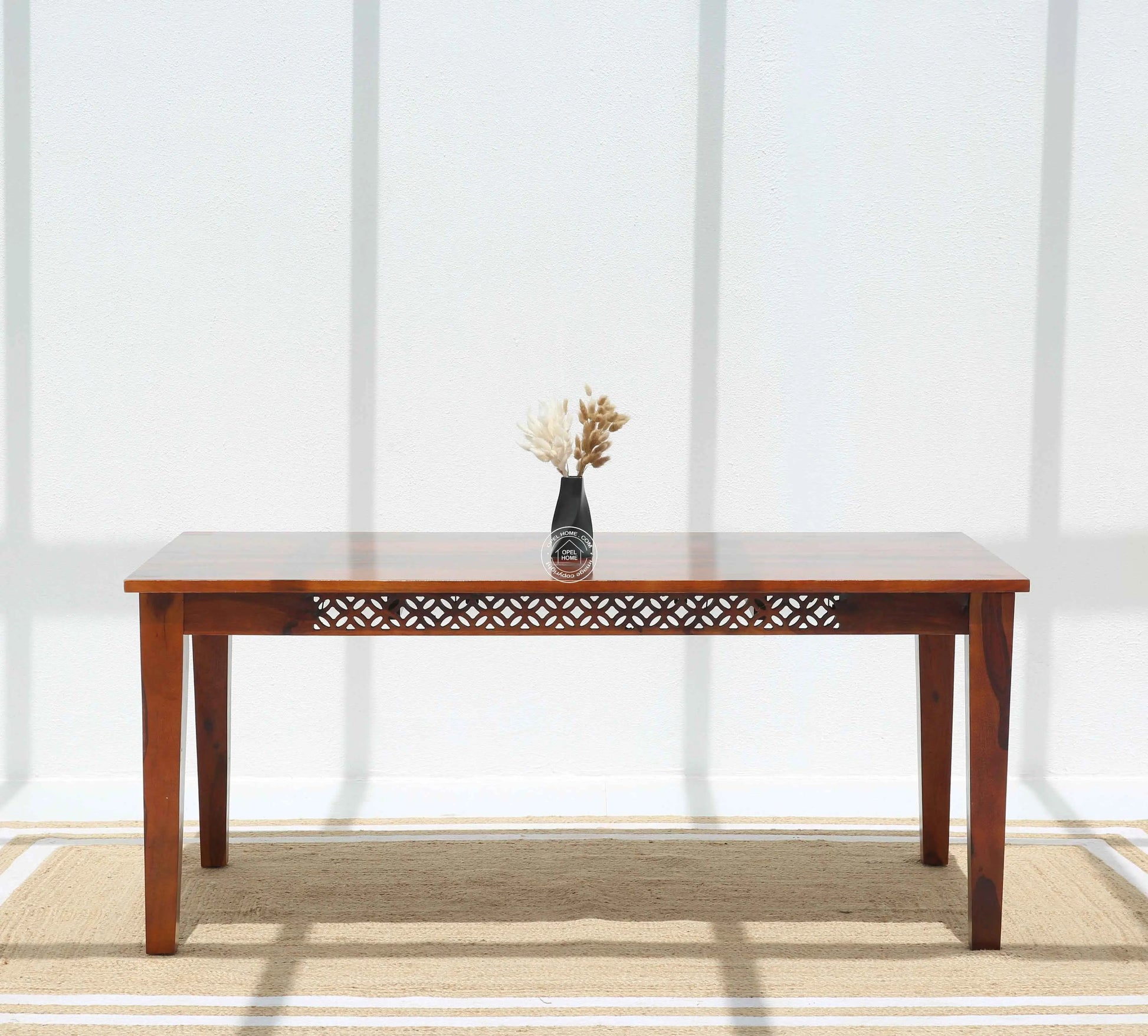 Canvas Wooden 6 Seater Dining Table - (Only Table , Honey finish)| Opelhome UAE