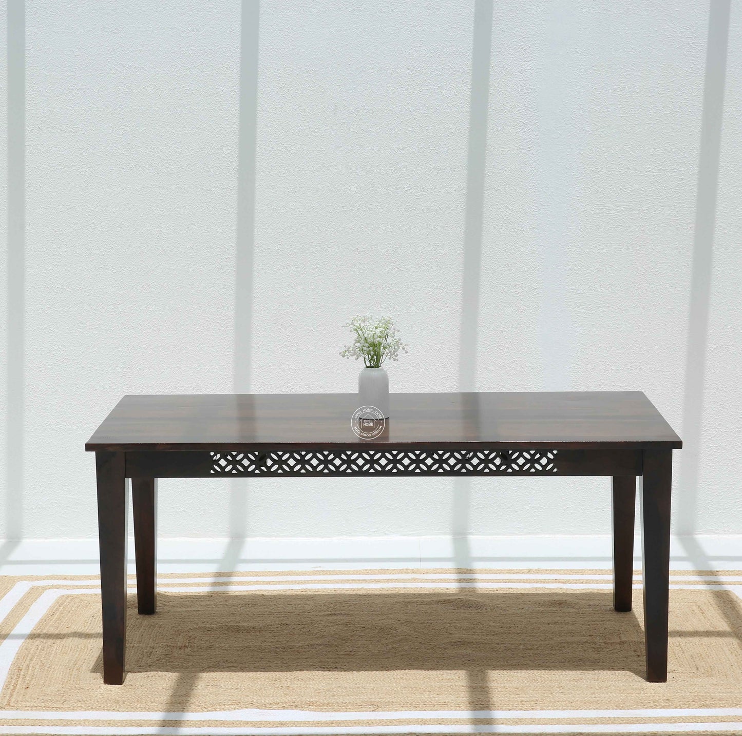 Canvas Wooden 6 Seater Dining Table (Only Table), Walnut finish | Opelhome UAE