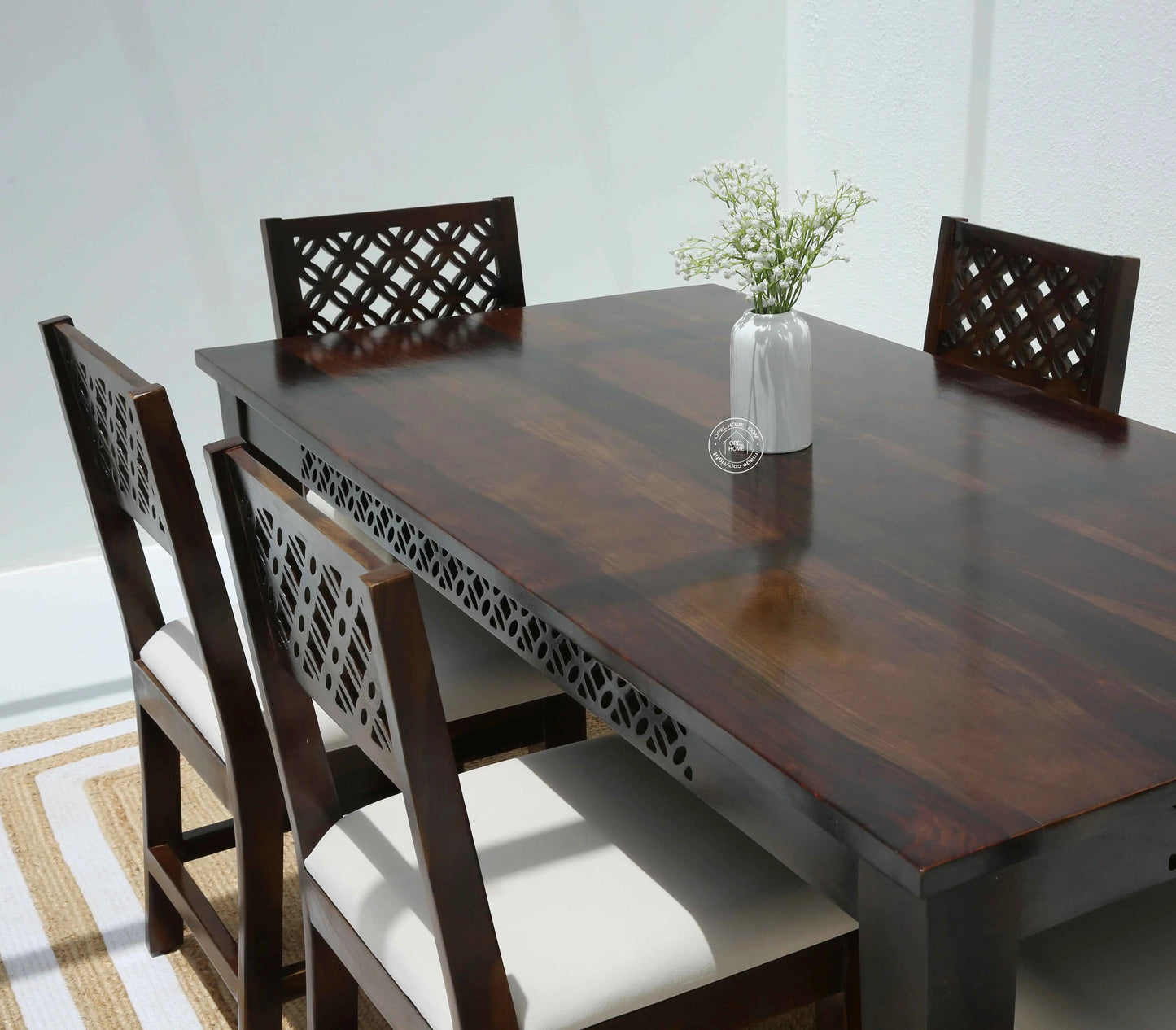 Canvas Wooden 6 Seater Dining Table (Only Table), Walnut finish | Opelhome UAE