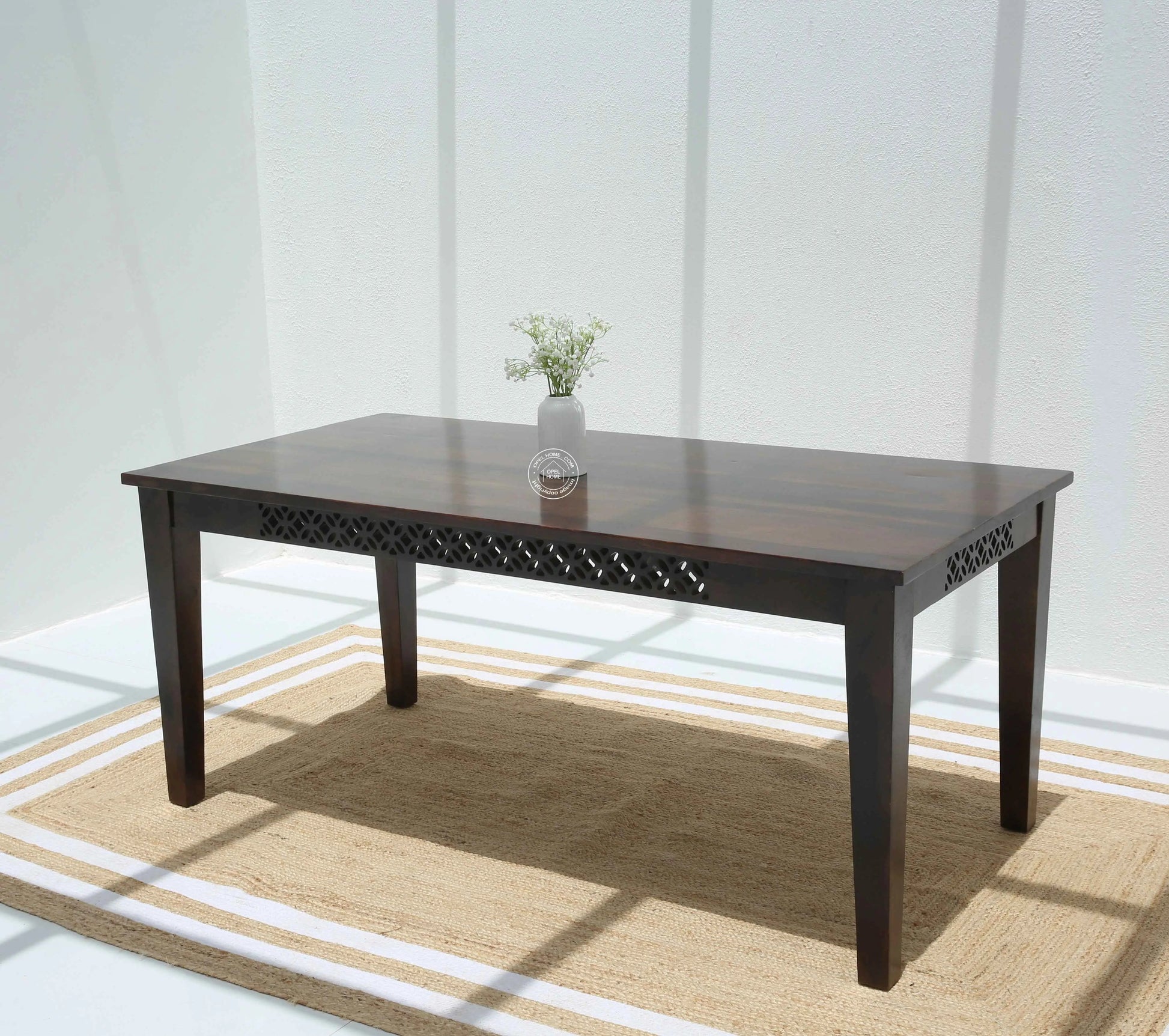 Canvas Wooden 6 Seater Dining Table (Only Table), Walnut finish | Opelhome UAE