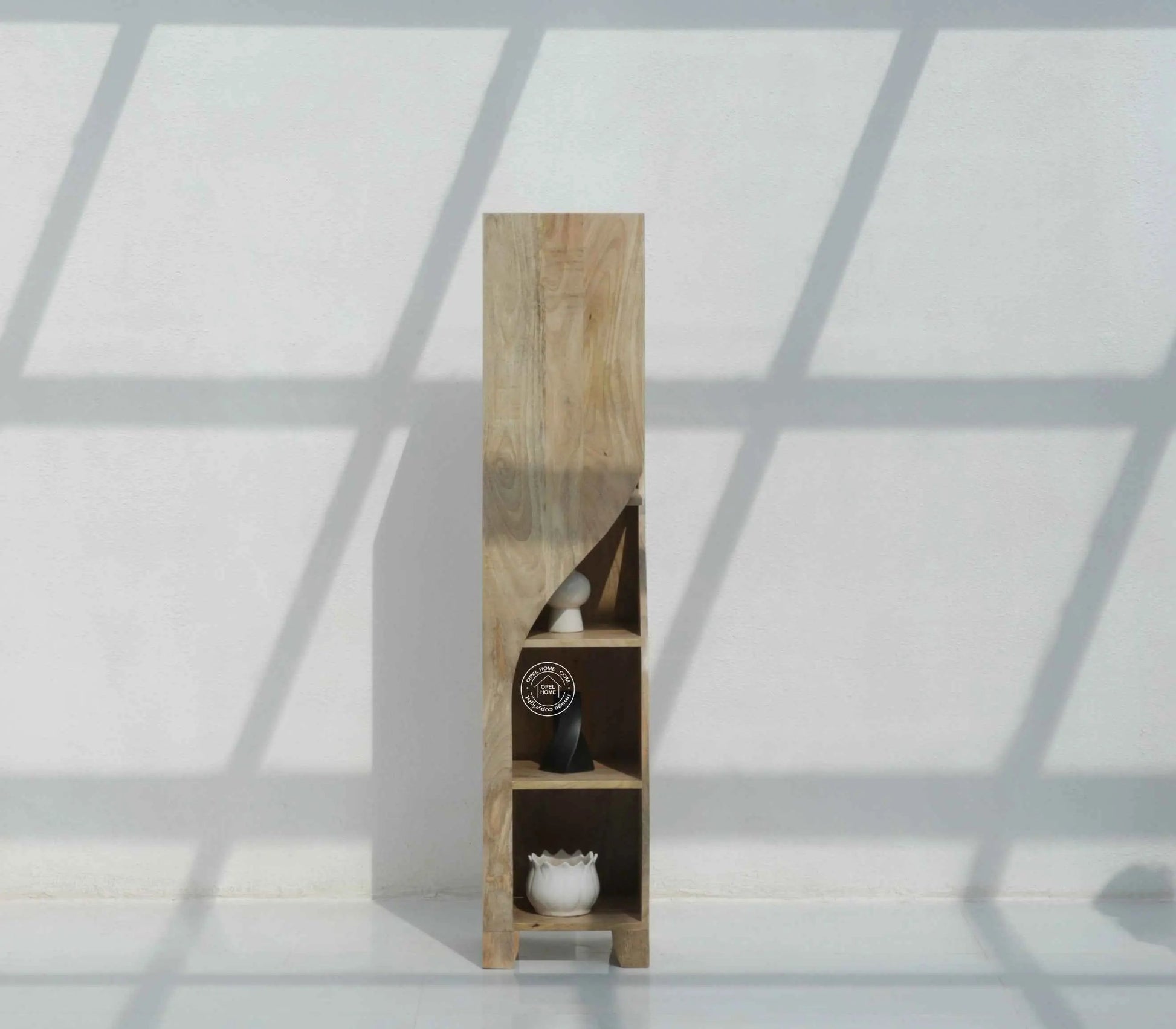 Carlton Corner Wooden Bookshelf – Solid Mango Wood, 160 cm | Opelhome UAE