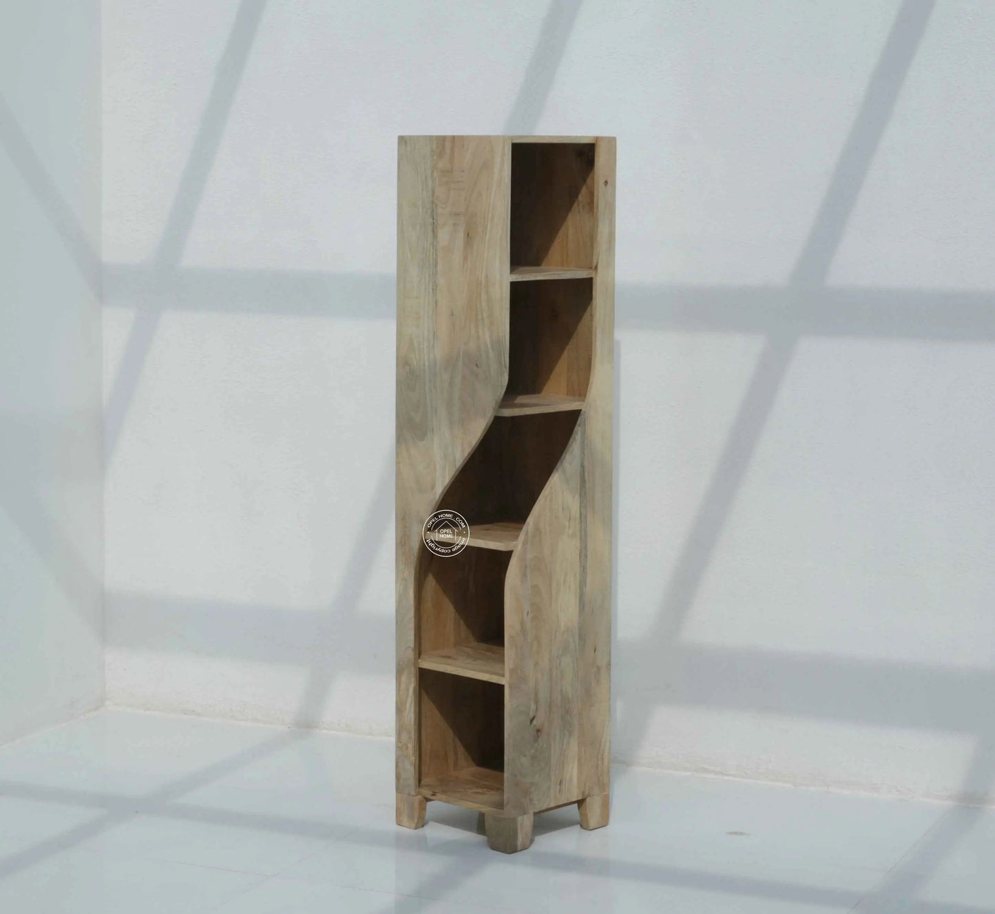 Carlton Corner Wooden Bookshelf – Solid Mango Wood, 160 cm | Opelhome UAE